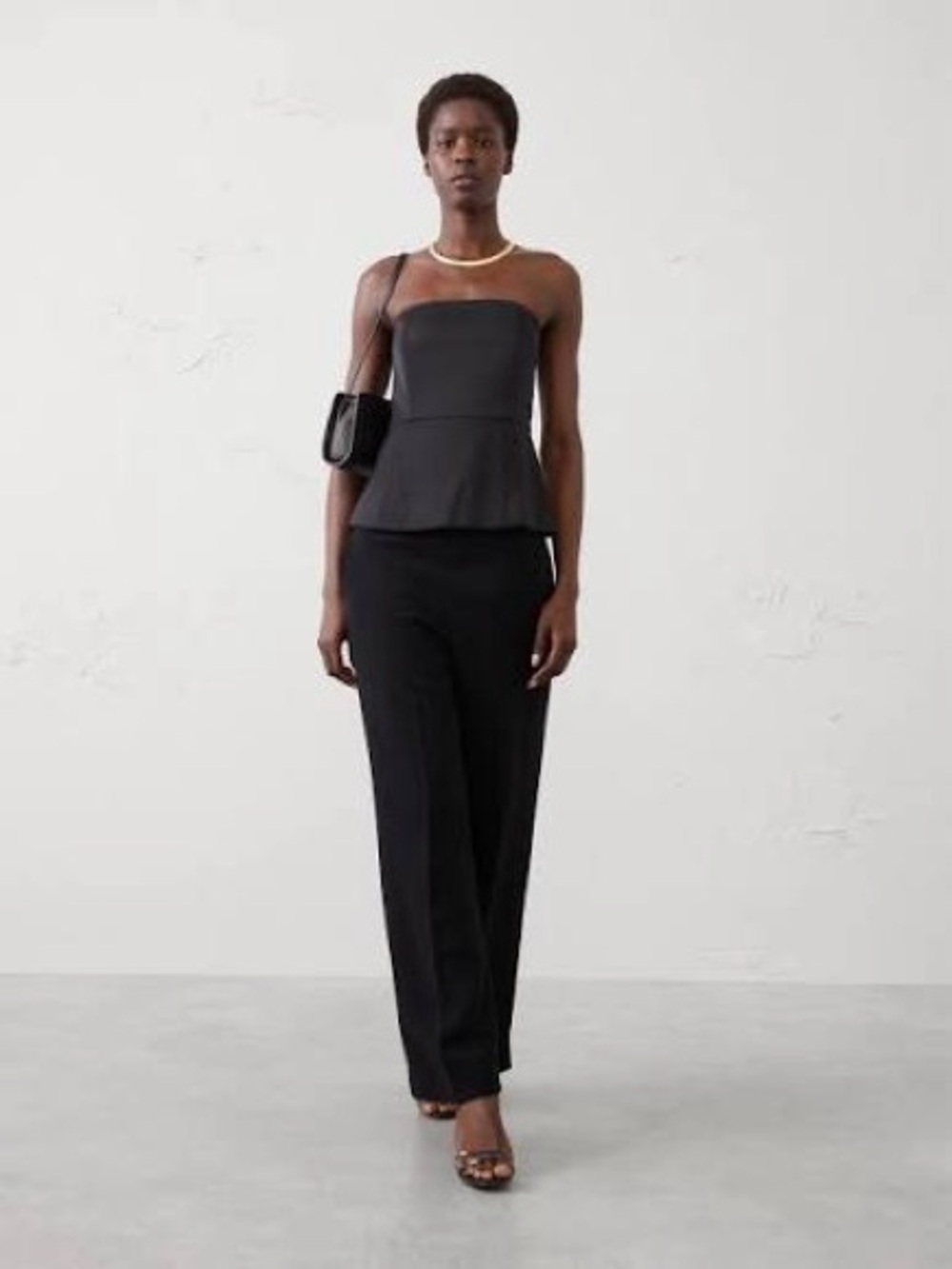 Banana Republic Factory Black satin corset top
